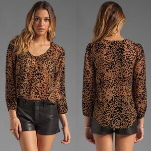 Lover + Friends | Leopard Daydream Burnout Blouse - Size M
